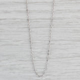 Light Gray Adjustable Cable Chain Necklace 14k White Gold 16"-18" Lobster Clasp