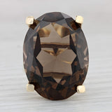 Light Gray 30.10ct Smoky Quartz Ring 14k Yellow Gold Size 7.5 Large Oval Solitaire Cocktail