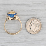Gray Phi Kappa Phi Signet Ring 10k Gold Blue Glass Fraternity Honor Society Size 6