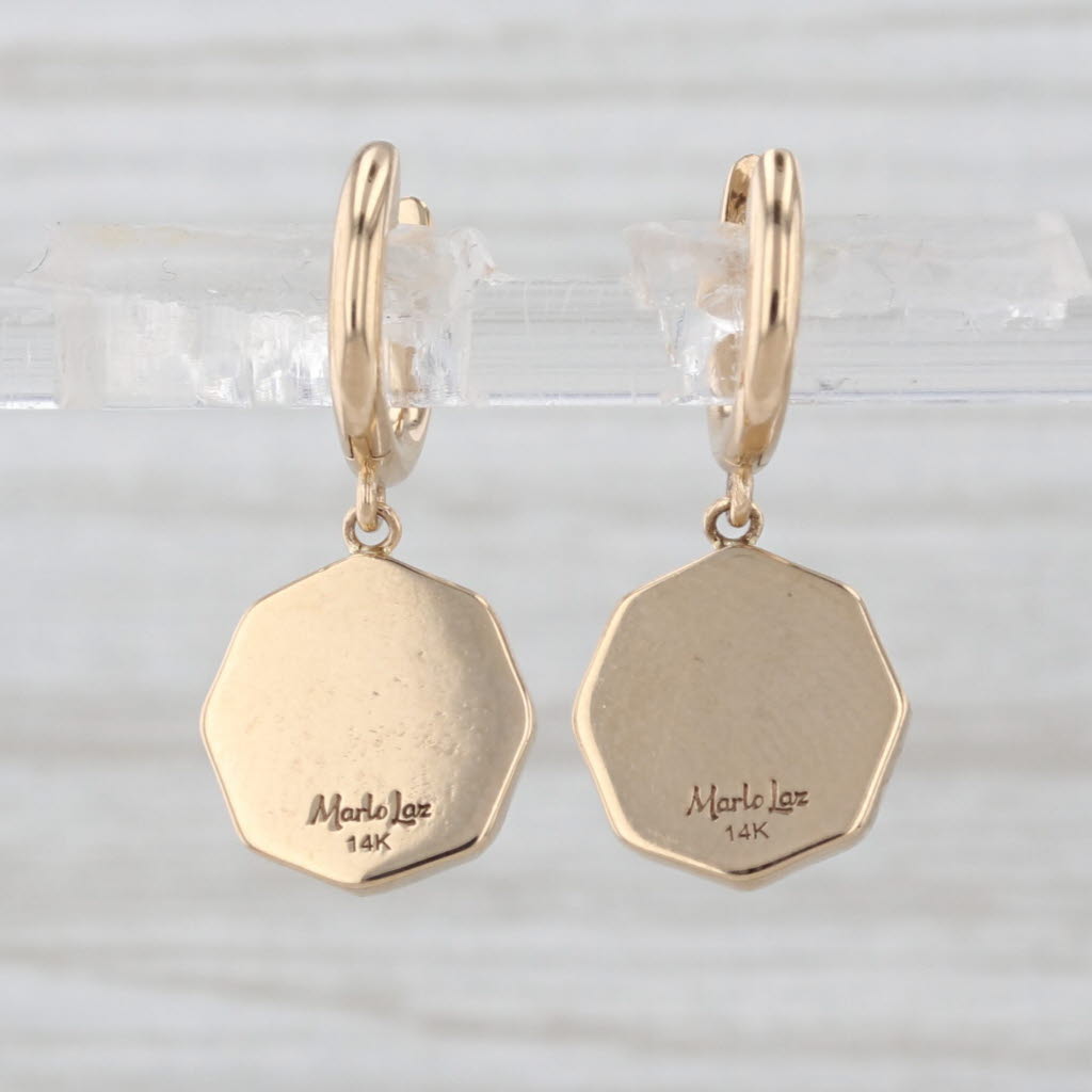 Light Gray Marco Laz Porte Bonheur Lucky Charm Citrine Dangle Earrings 14k Yellow Gold