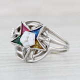 Light Gray Order Eastern Star Ring 14k White Gold Size 5 OES Masonic Signet Past Matron