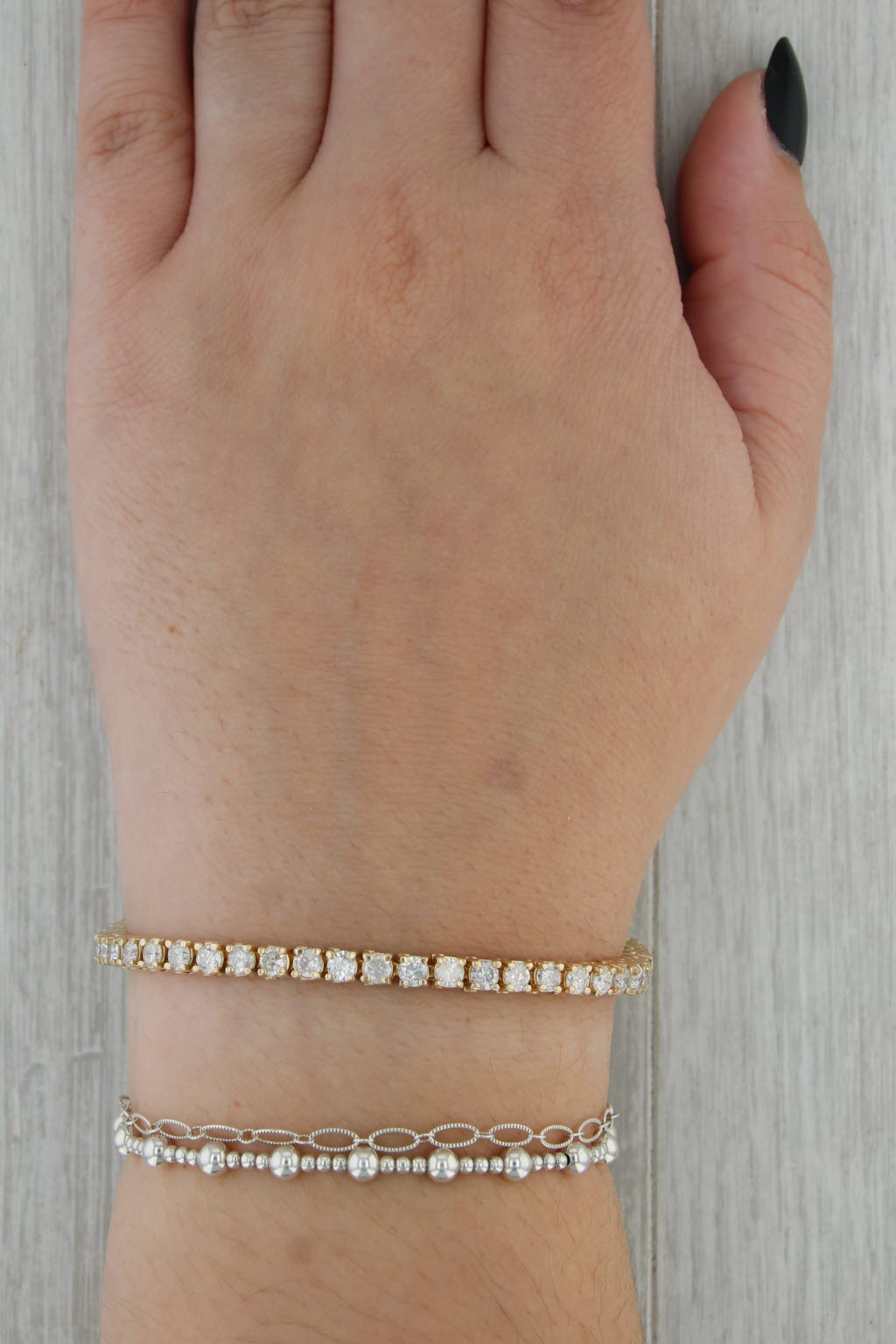 6.75ctw Diamond Tennis Bracelet 14k Yellow Gold 7" 4mm