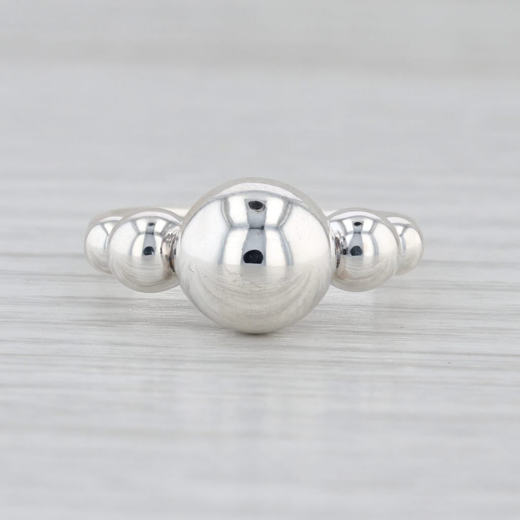 New Lagos Caviar Bubbly Graduated Bead Ring Sterling Silver Size 7
