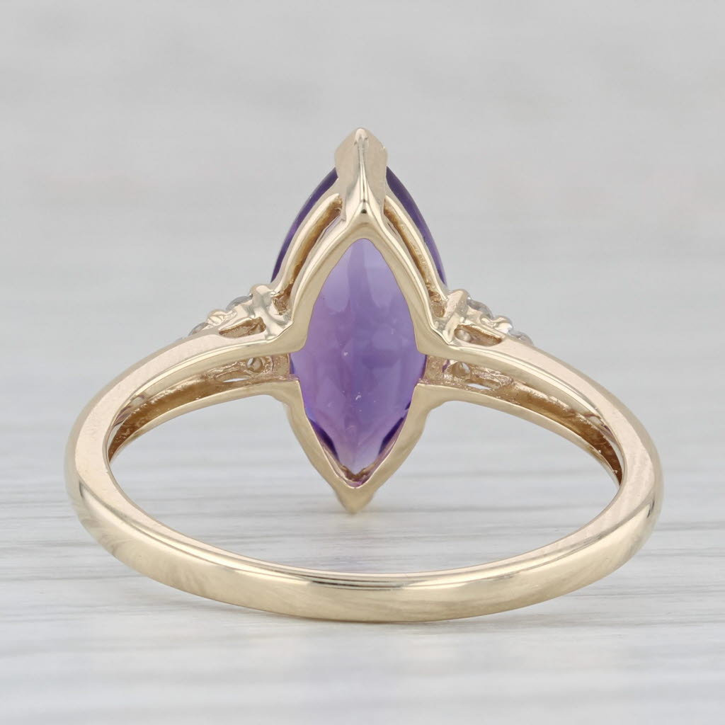 Light Gray 3.02ctw Amethyst Zircon Ring 10k Yellow Gold Size 9