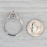 Gray New Tacori Semi Mount Halo Engagement Ring 18k White Gold Diamond Certificate