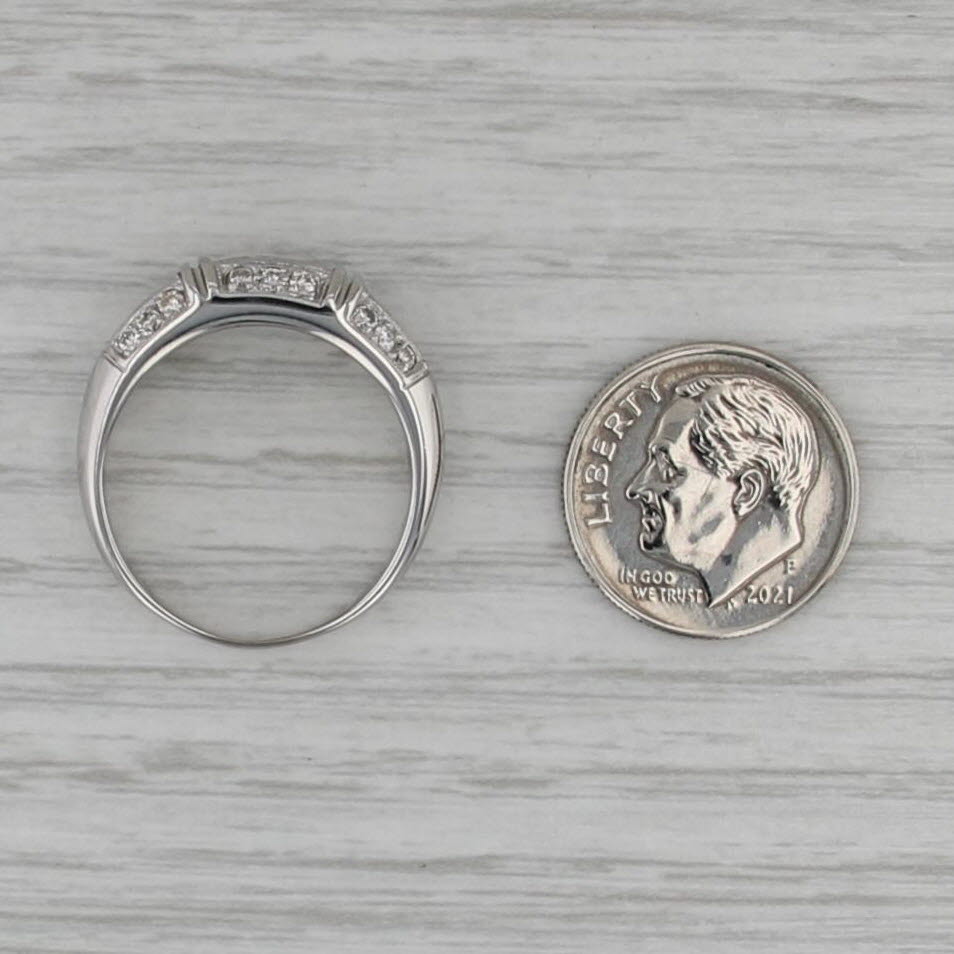 0.75ctw Diamond Ring 14k White Gold Size 8 Wedding Anniversary Band