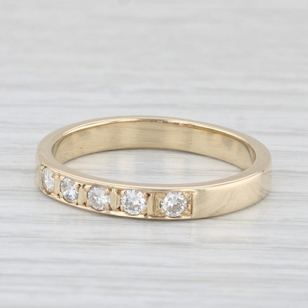 0.20ctw Diamond Band 14k Yellow Gold Size 7 Stackable Wedding Anniversary Band