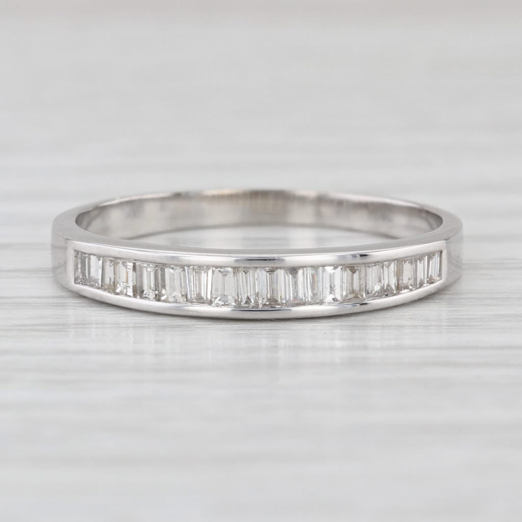 0.34ctw Diamond Wedding Band 14k White Gold Stackable Anniversary Ring Size 9.25