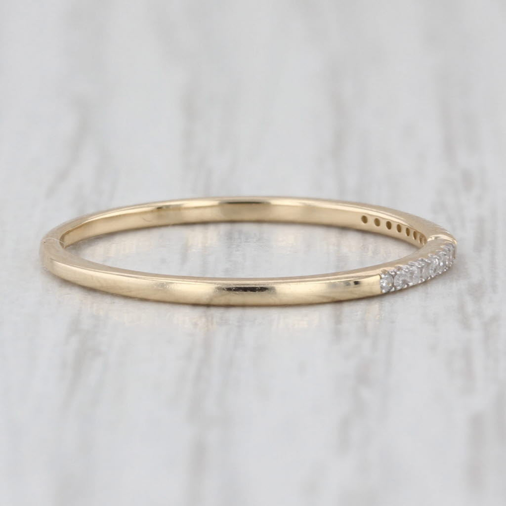 Diamond Wedding Band 14k Yellow Gold Size 6.5 Adjustable Stackable Ring