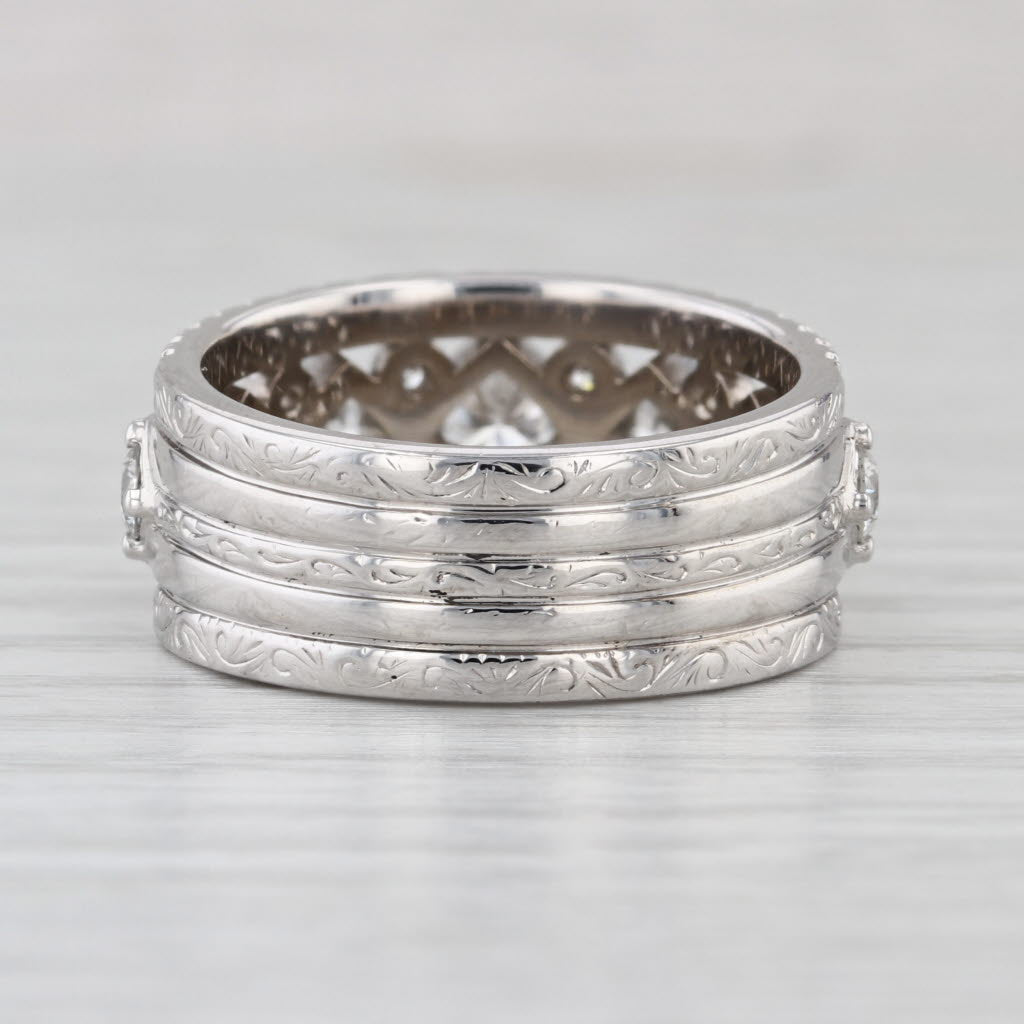 2.53ctw Diamond Ring 14k White Gold Anniversary Wedding Stacked Band Size 9.5