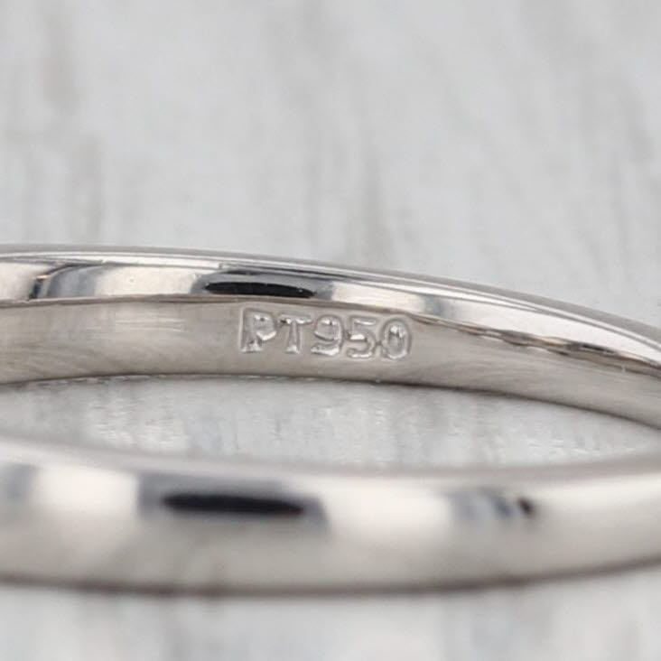0.26ctw Baguette Diamond Wedding Band 950 Platinum Sz 6.5 Stackable Anniversary
