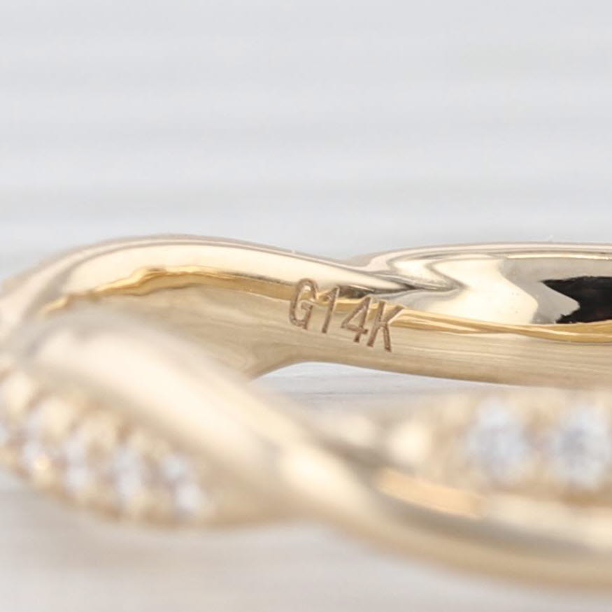 Light Gray New 0.17ctw Diamond Wedding Band 14k Yellow Gold Stackable Anniversary Ring 6.5