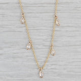 New 0.50ctw Diamond Station Necklace 14k Yellow Gold 16-18" Adjustable Chain