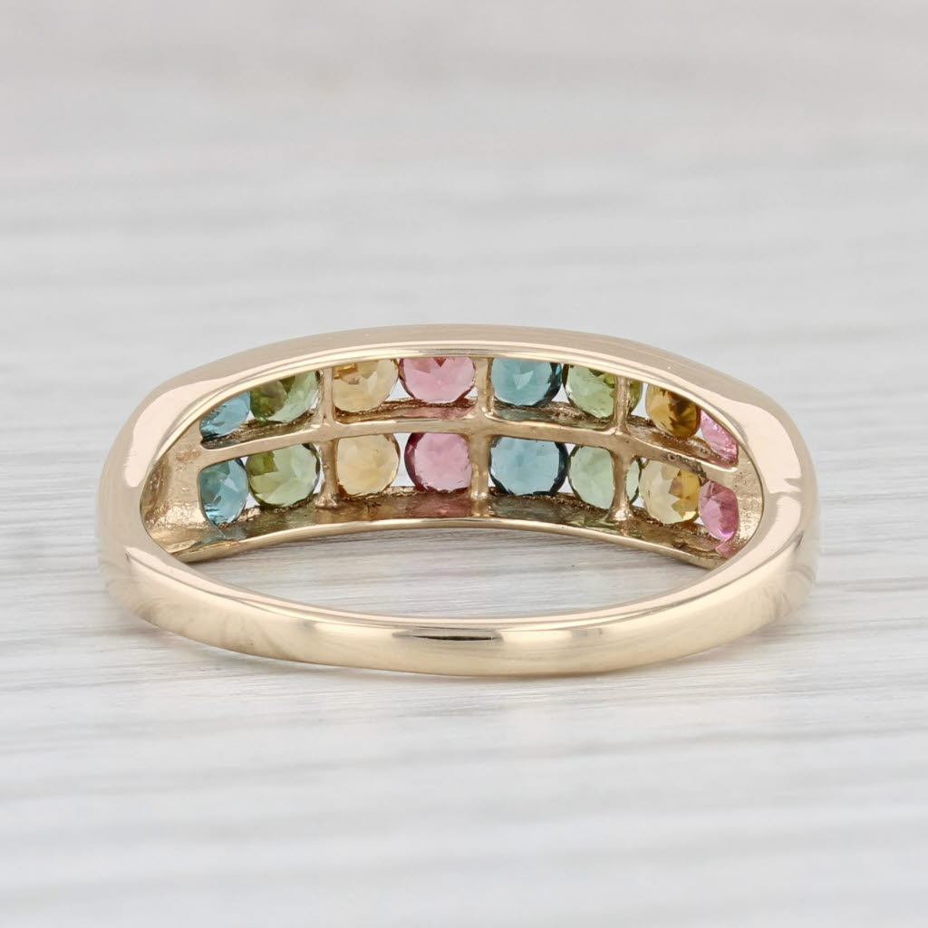 Light Gray 1.25ctw Multicolor Tourmaline Ring 14k Yellow Gold Size 8 Stackable