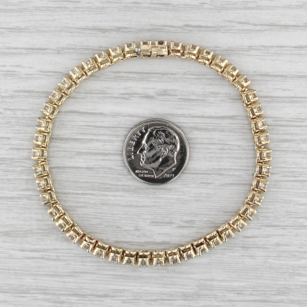 4.40ctw Diamond Tennis Bracelet 10k Yellow Gold 6.75" 3.6mm