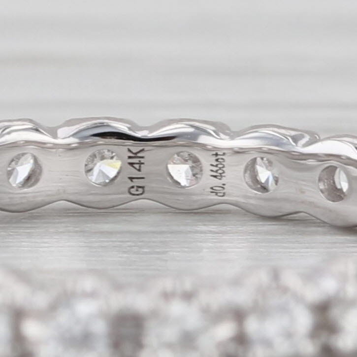 New 0.46ctw Diamond Eternity Ring 14k White Gold Size 6 Wedding Stackable Band