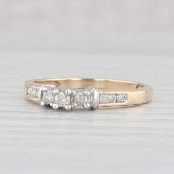 Light Gray 0.19ctw 3-Stone Round Diamond Engagement Ring 10k Gold Size 7.25
