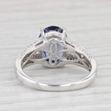 Oval Purple Sapphire Diamond Ring 14k White Gold Size 7.25 Engagement
