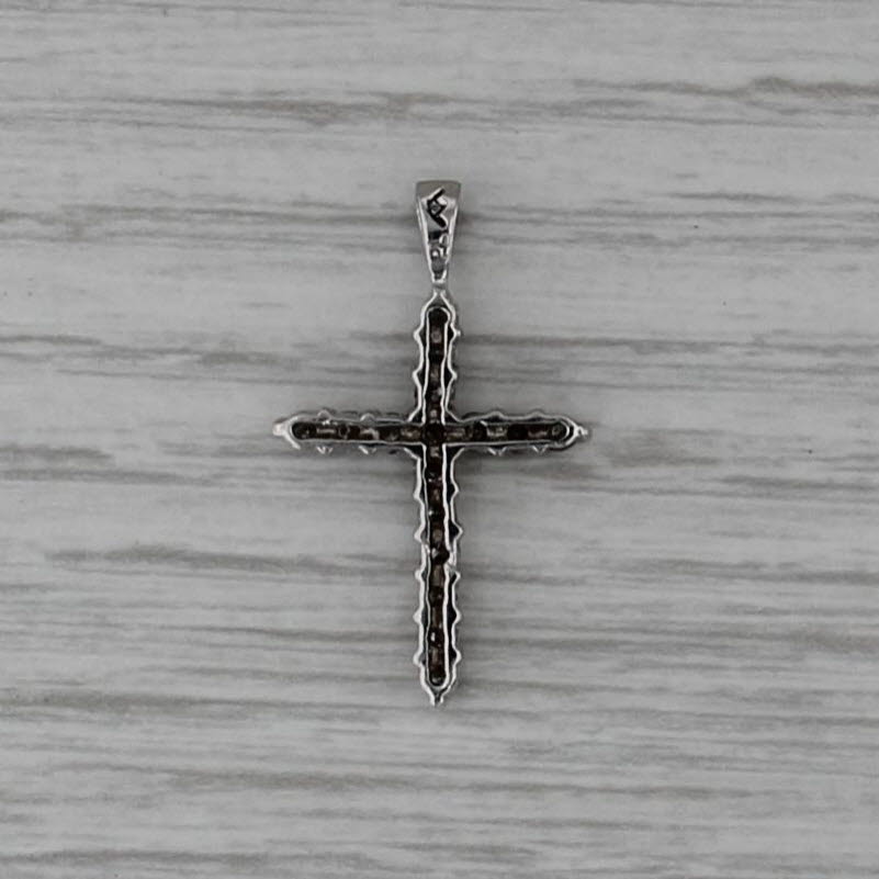 0.42ctw Diamond Platinum Cross Pendant Fine Religious Jewelry