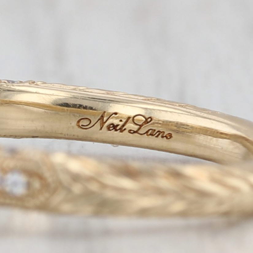 Neil Lane 0.84ctw Princess Diamond Halo Engagement Ring 14k Yellow Gold Sz 6.75