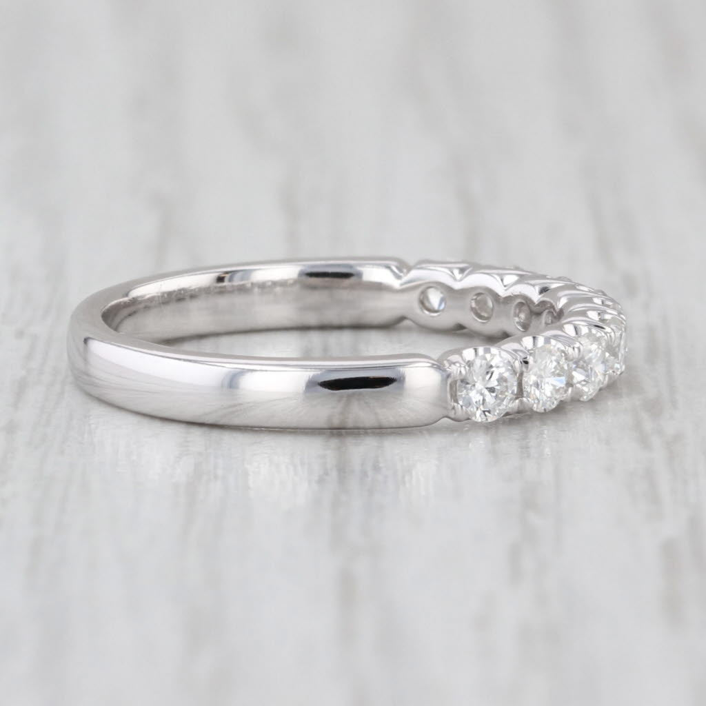 0.61ctw Diamond Wedding Anniversary Band 14k White Gold Stackable Sz 8-8.25 Ring