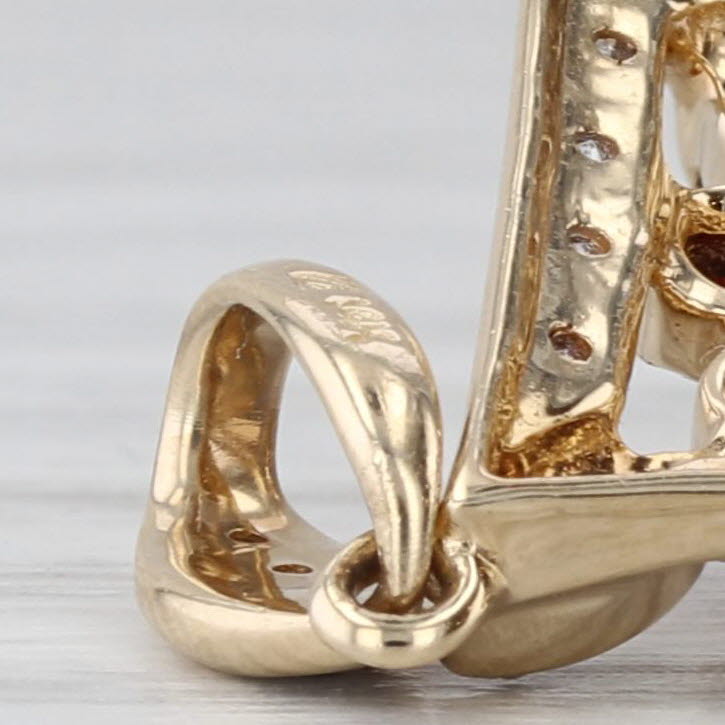 0.71ctw Garnet Diamond Cluster Pendant 14k Yellow Gold Drop