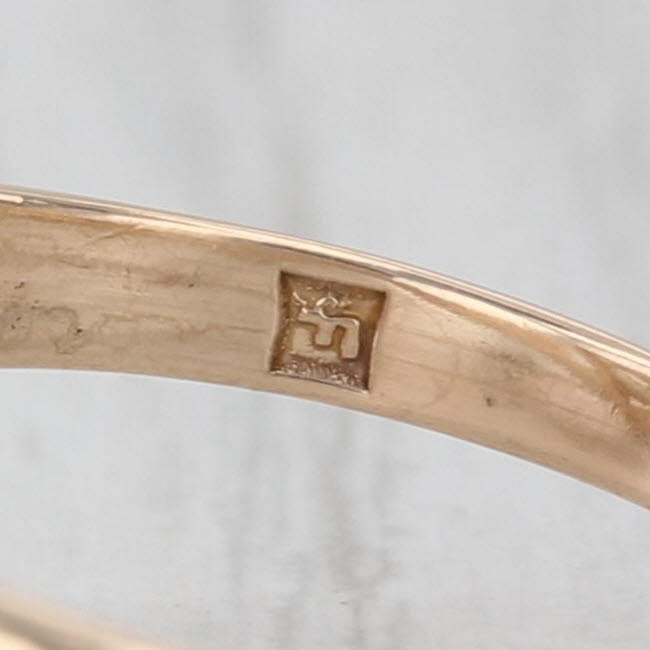 Antique Old European Cut Diamond Engagement Ring 10k Yellow Gold Size 6.75