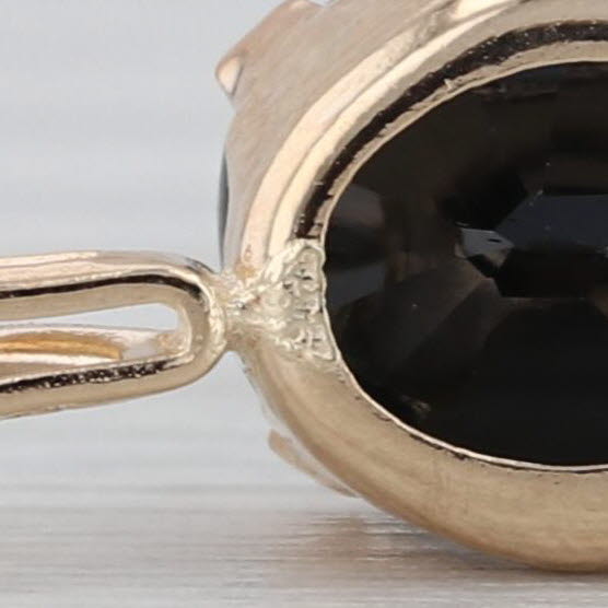 1.77ct Oval Dark Blue Sapphire Solitaire Pendant 14k Yellwo Gold Small Drop