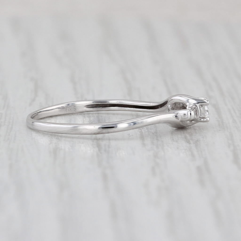 0.14ctw Diamond Bypass Promise Ring 10k White Gold Size 8 Stackable