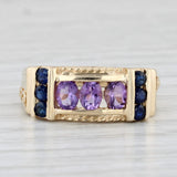 0.86ctw Amethyst Sapphire Ring 10k Yellow Gold Size 5 Vintage