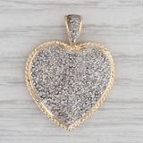 Gray 0.70ctw Pave Diamond Heart Pendant 10k Yellow Gold Vintage Keepsake