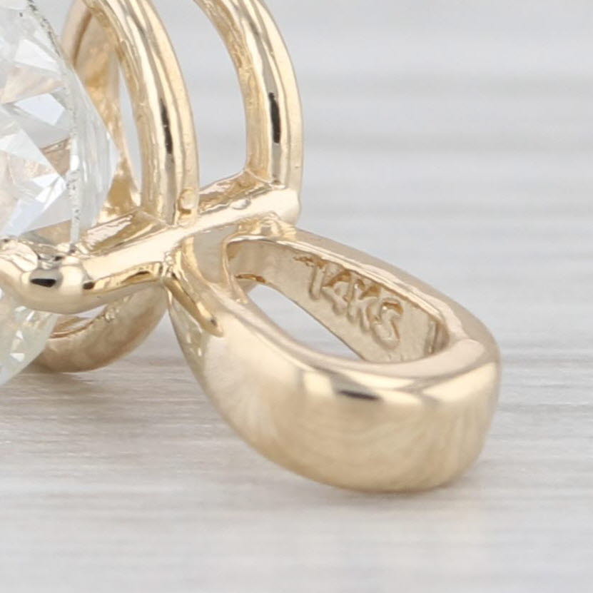 New 1.25ct Round Diamond Solitaire Pendant 14k Yellow Gold Small Drop