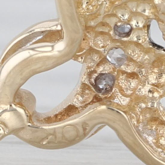 Blue Sapphire Diamond Open Heart Pendant 10k Yellow Gold Small Drop
