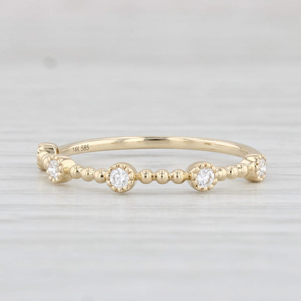 New 0.10ctw Diamond Ring 14k Yellow Gold Size 6.5 Stackable Wedding Band