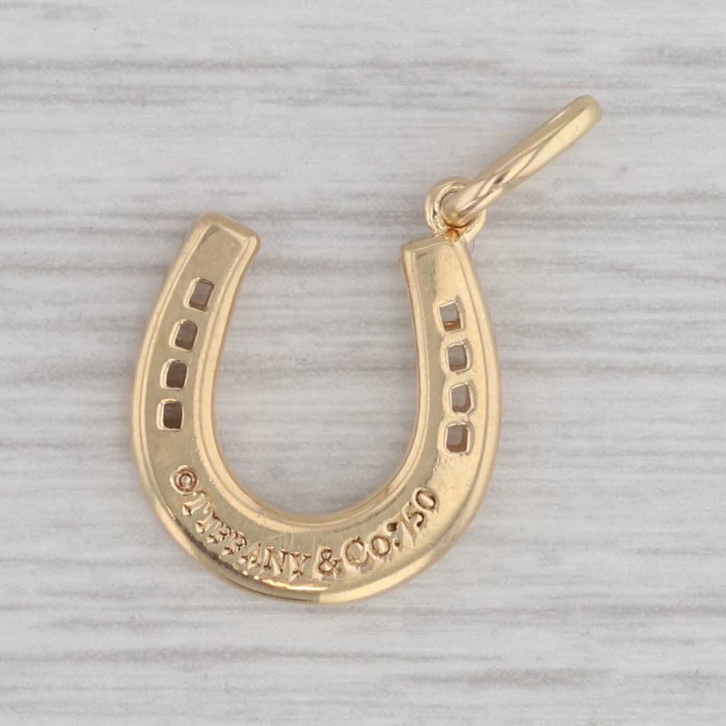 Gray Tiffany & Co Horseshoe Pendant 18k Yellow Gold Luck Equestrian Charm