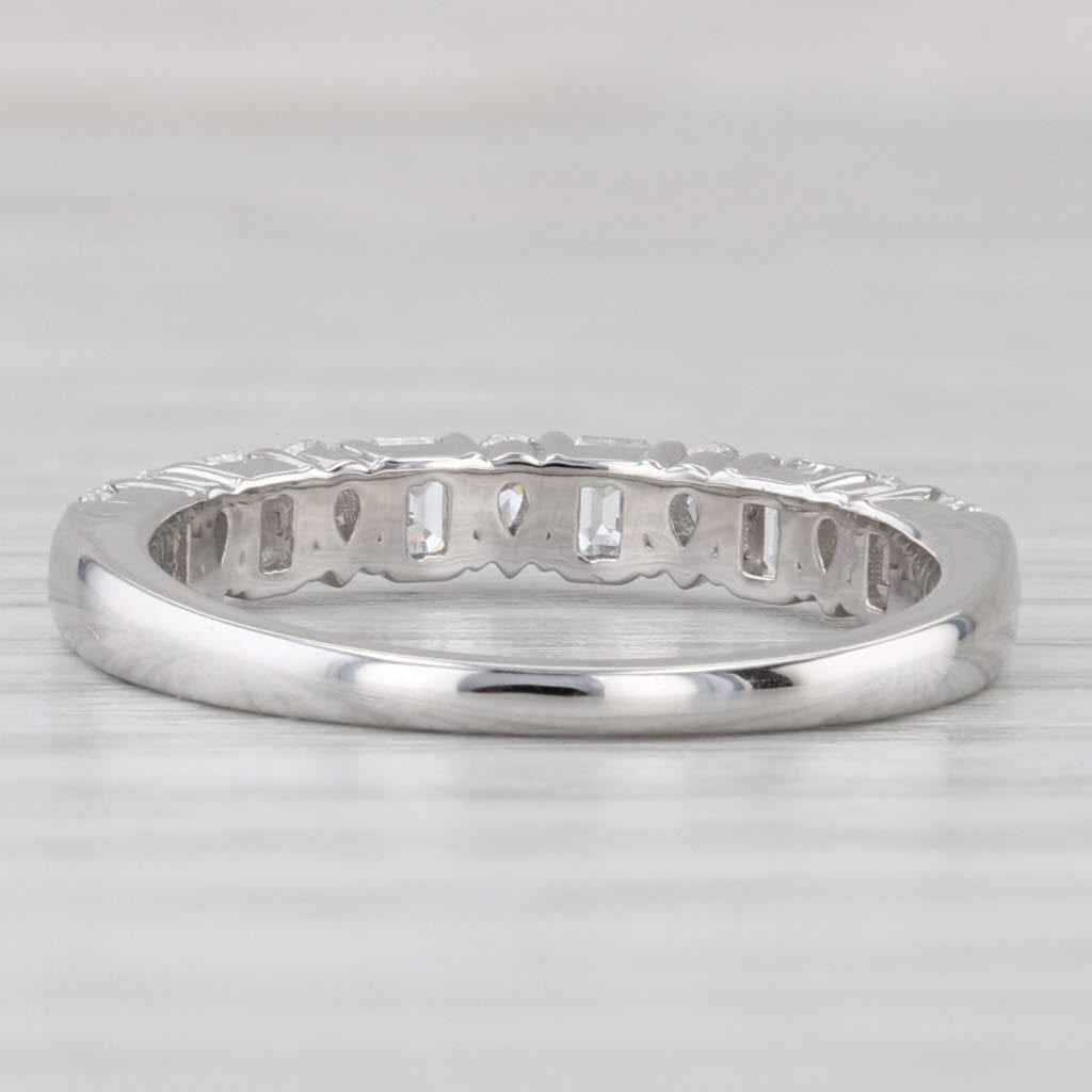 Light Gray New 0.85ctw Diamond Wedding Band 14k White Gold Stackable Anniversary Ring 6.5