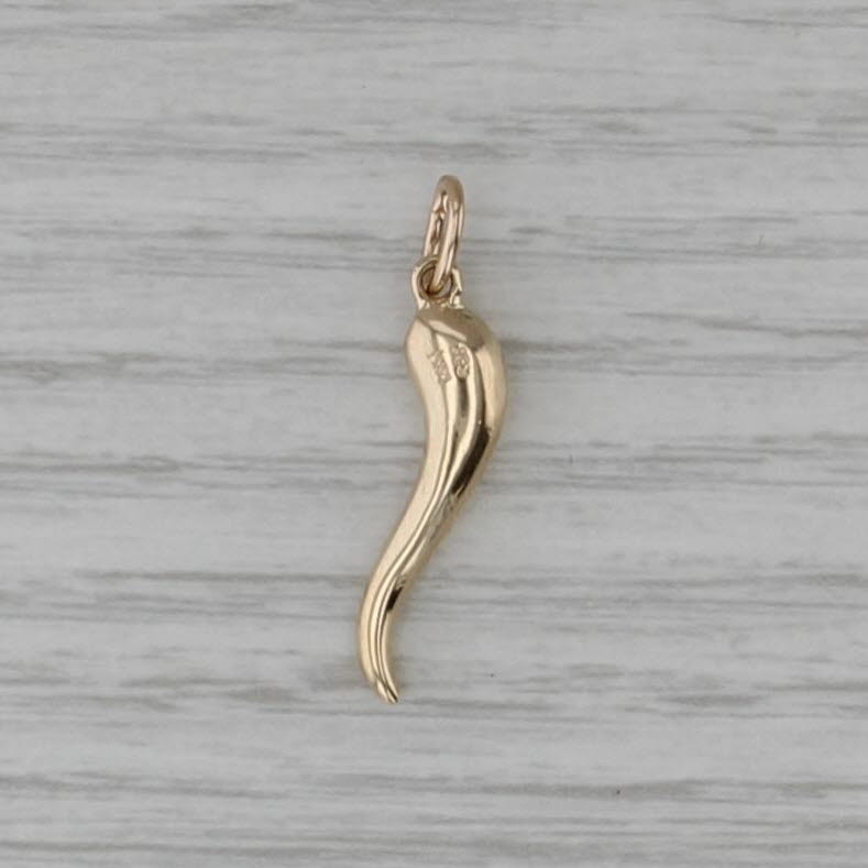 Italian Horn Pendant 14k Yellow Gold Talisman Charm
