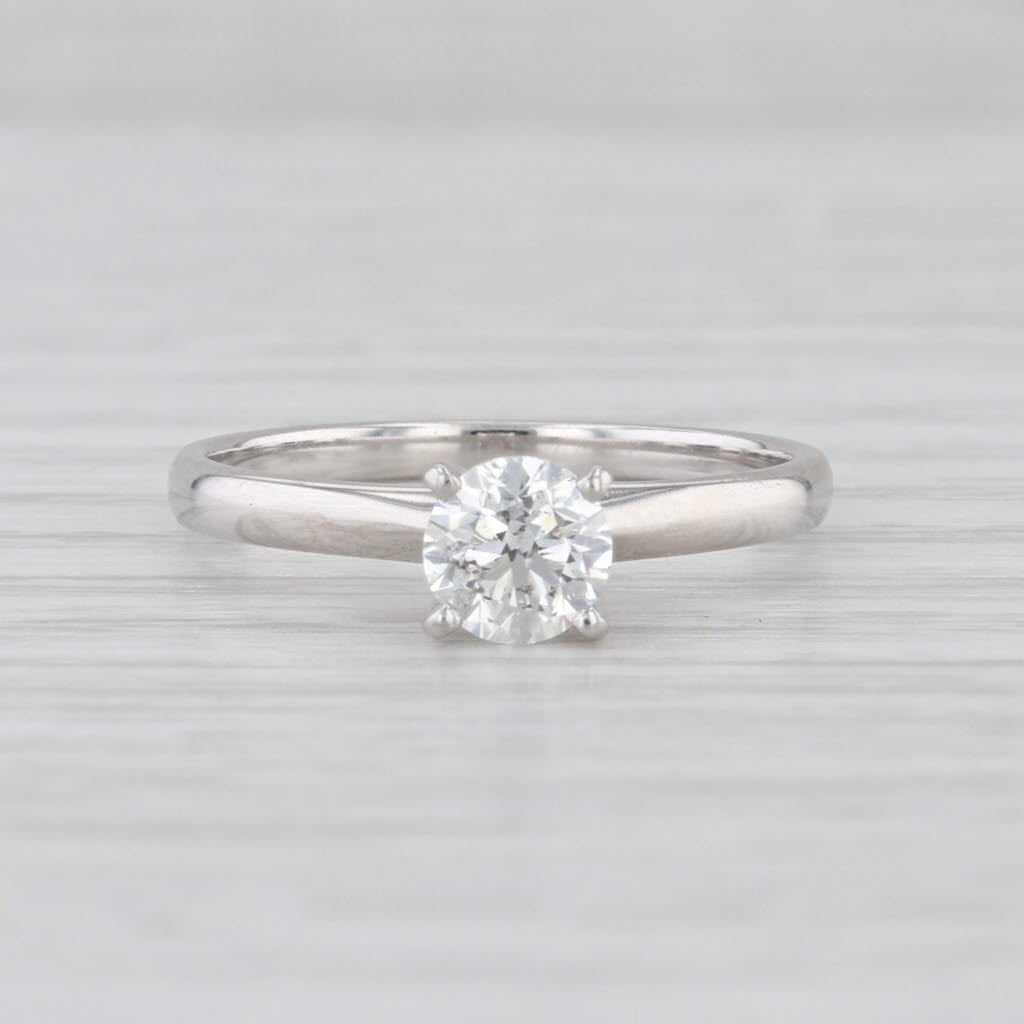 0.70ct Round Diamond Solitaire Engagement Ring 14k White Gold Size 7.25