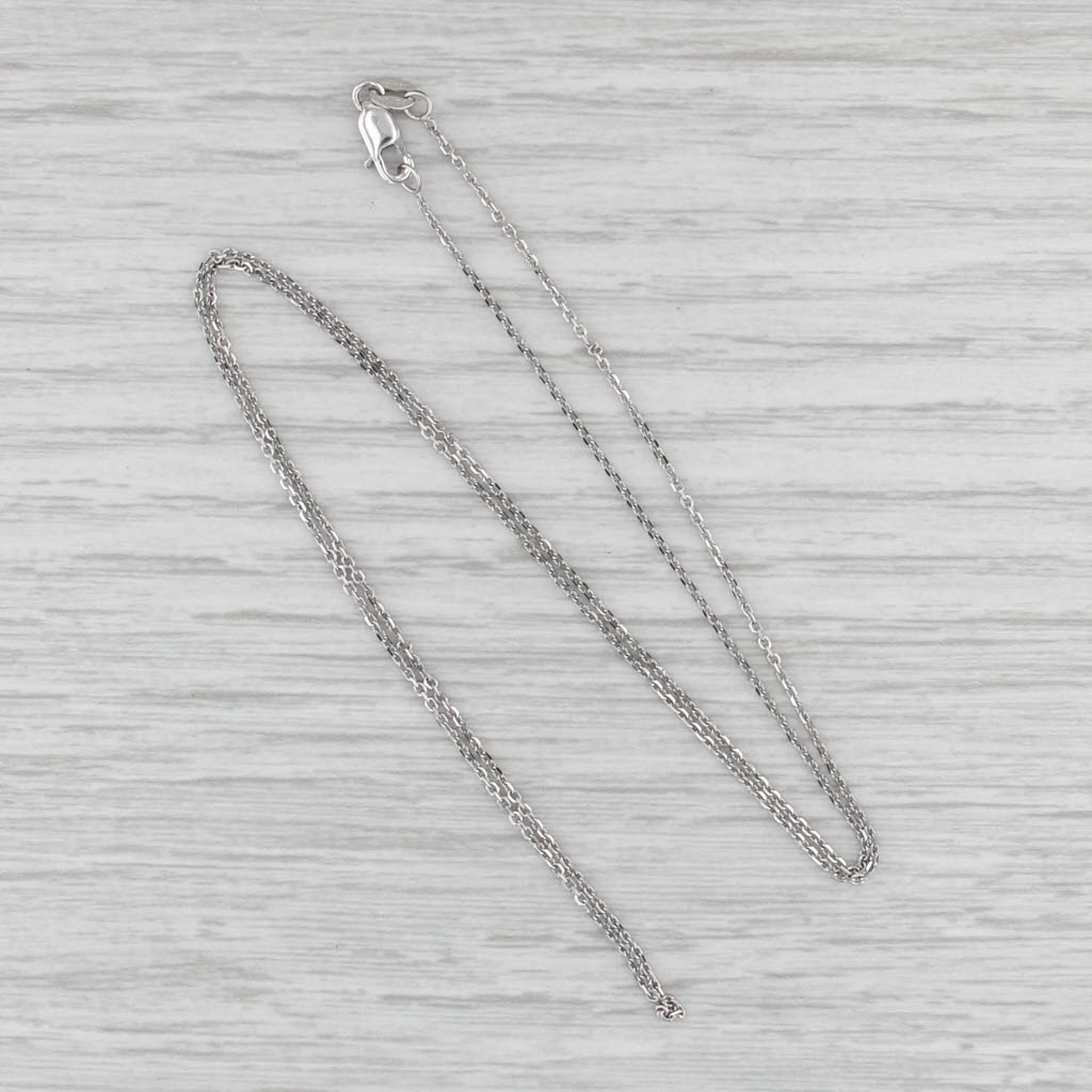New Cable Chain Necklace 10k White Gold 20" 1.1mm