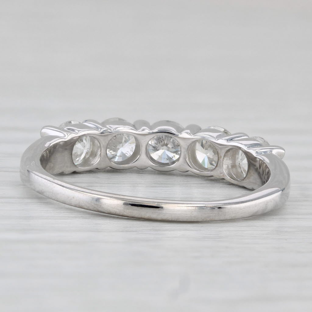 Light Gray 1.25ctw Diamond Wedding Band 14k White Gold Size 8.5 Stackable Anniversary Ring