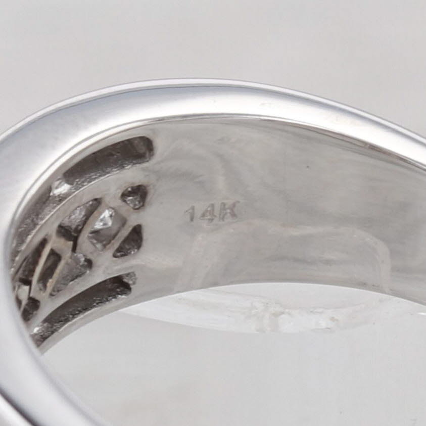 0.91ctw Diamond Ring 14k White Gold Size 7 Wedding Anniversary Band