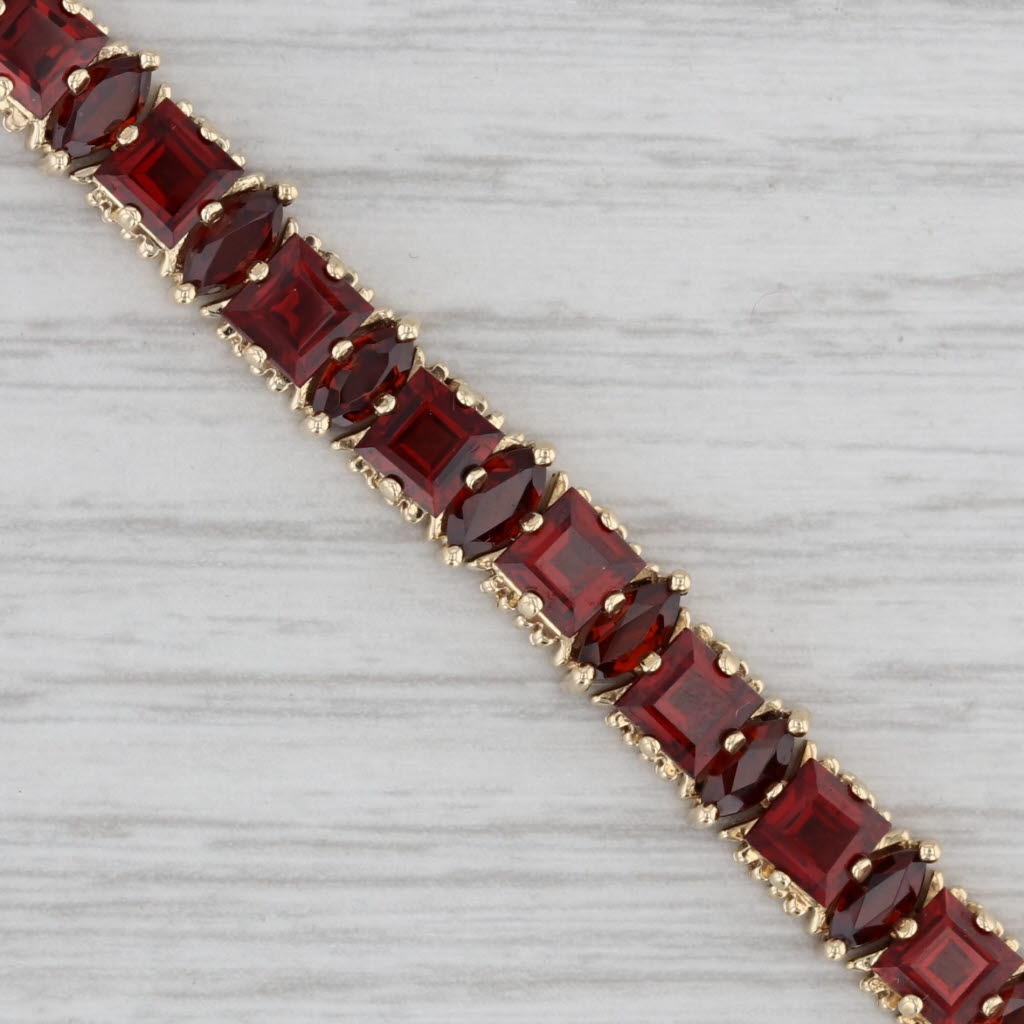 Gray 15ctw Garnet Tennis Bracelet 14k Yellow Gold 7.25" 6.4mm