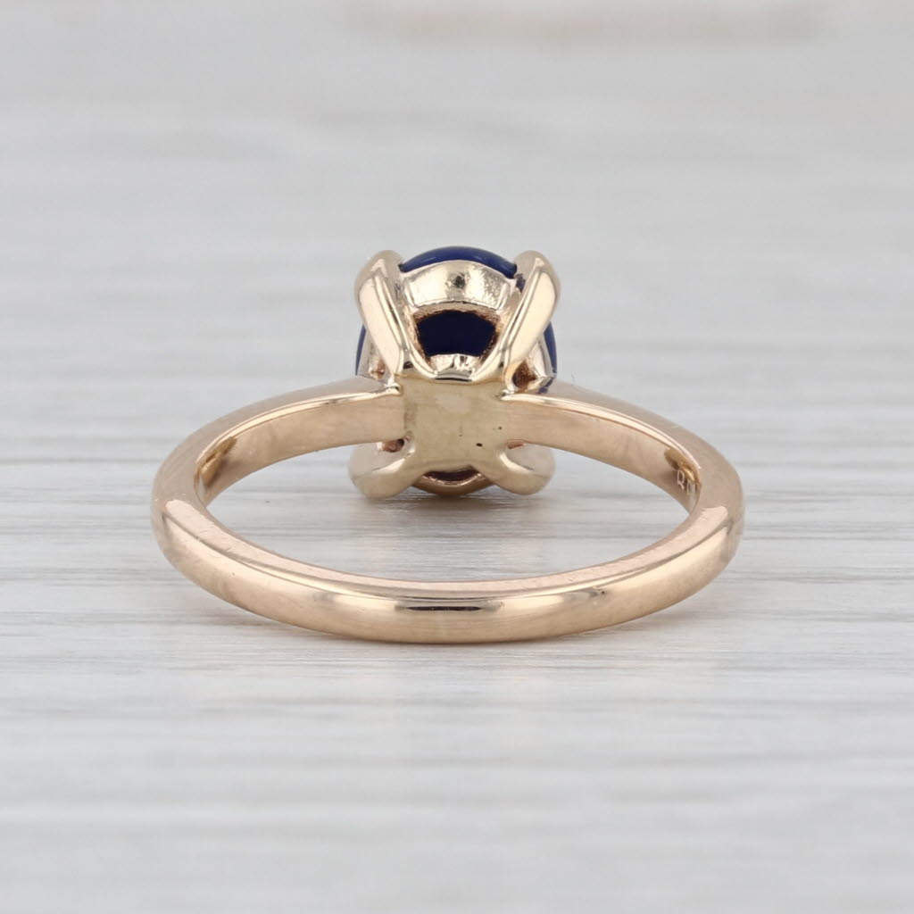 Linde Lab Created Star Sapphire Ring 14k Yellow Gold Size 5.75 Oval Cabochon