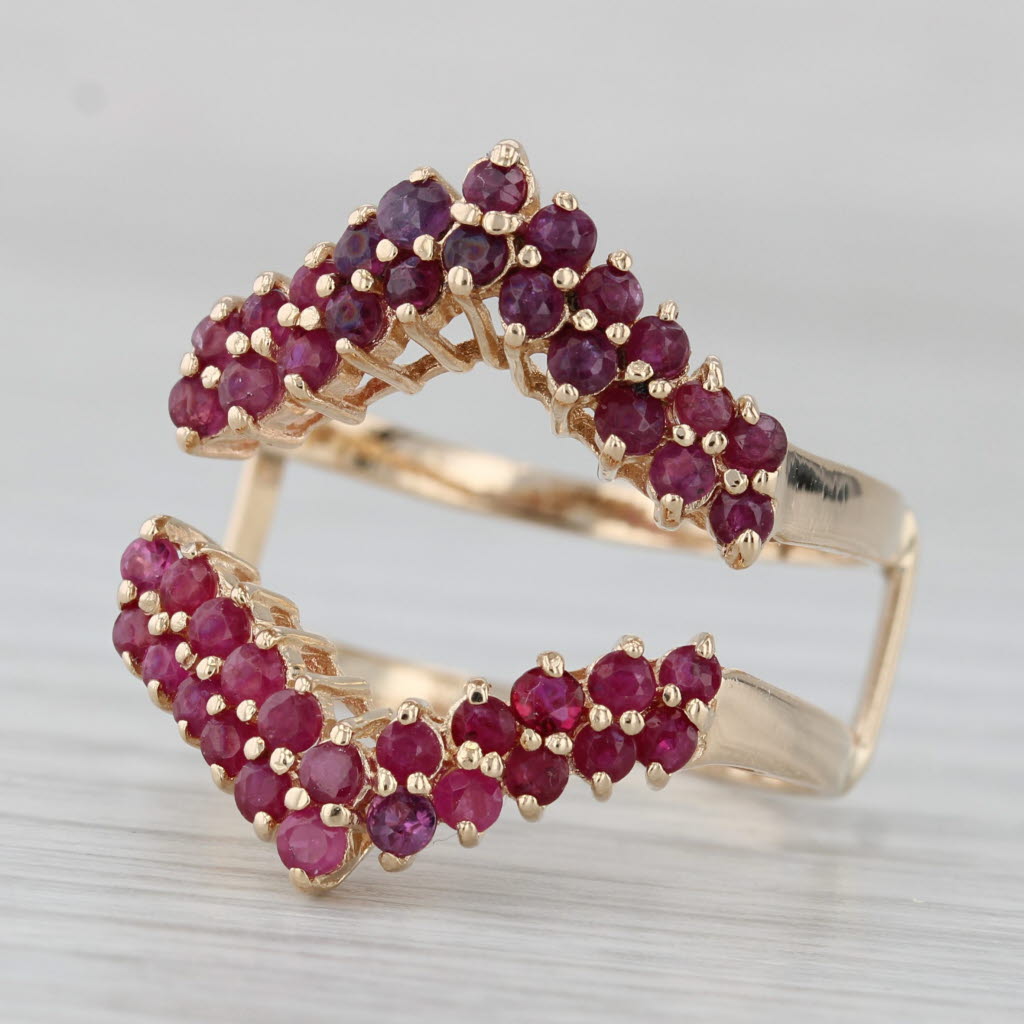 Gray 1.28ctw Ruby Ring Jacket Enhancer 14k Yellow Gold Size 7.5
