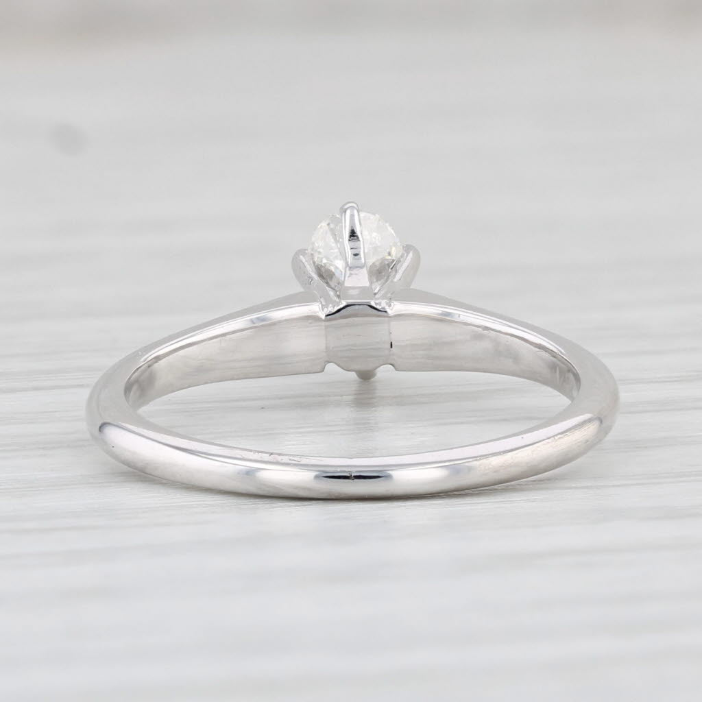 Light Gray 0.37ct VS2 Oval Solitaire Diamond Engagement Ring 14k White Gold Size 5.25