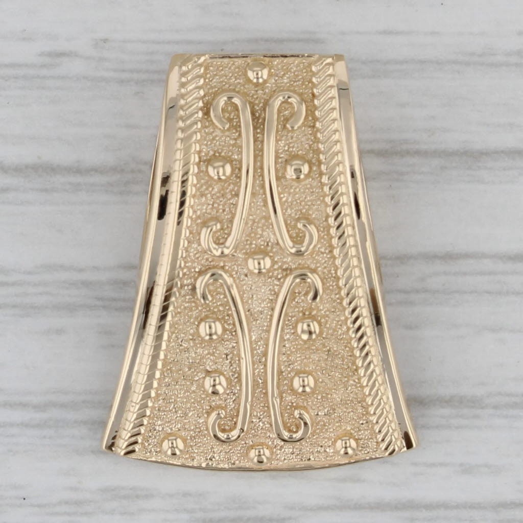 Gray Ornate Slide Pendant 14k Yellow Gold