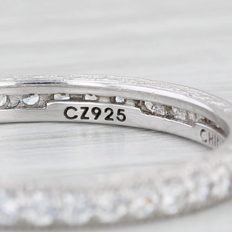 Tacori 0.56ctw Cubic Zirconia Eternity Band Sterling Silver Wedding Ring
