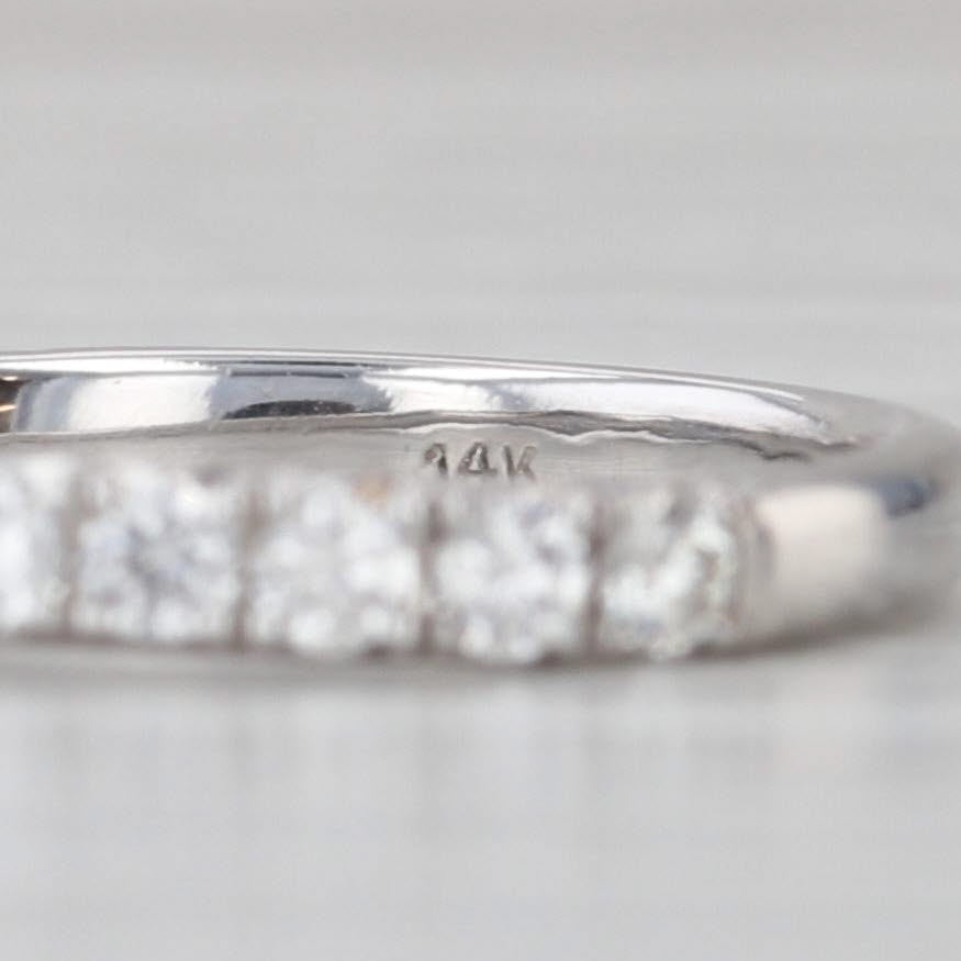 0.48ctw Diamond Wedding Band 14k White Gold Size 5 Stackable Anniversary Band