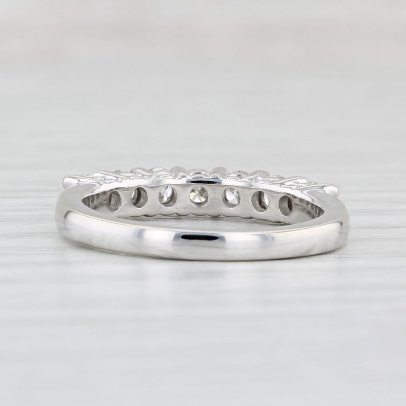 Light Gray New Art Carved 0.75ctw Diamond Wedding Band 14k White Gold Sz 6.5 Stackable Ring