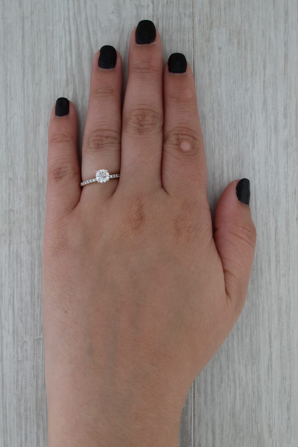 IGI 0.94ctw Lab Grown Round Diamond Engagement Ring 14k Yellow White Gold Size 7